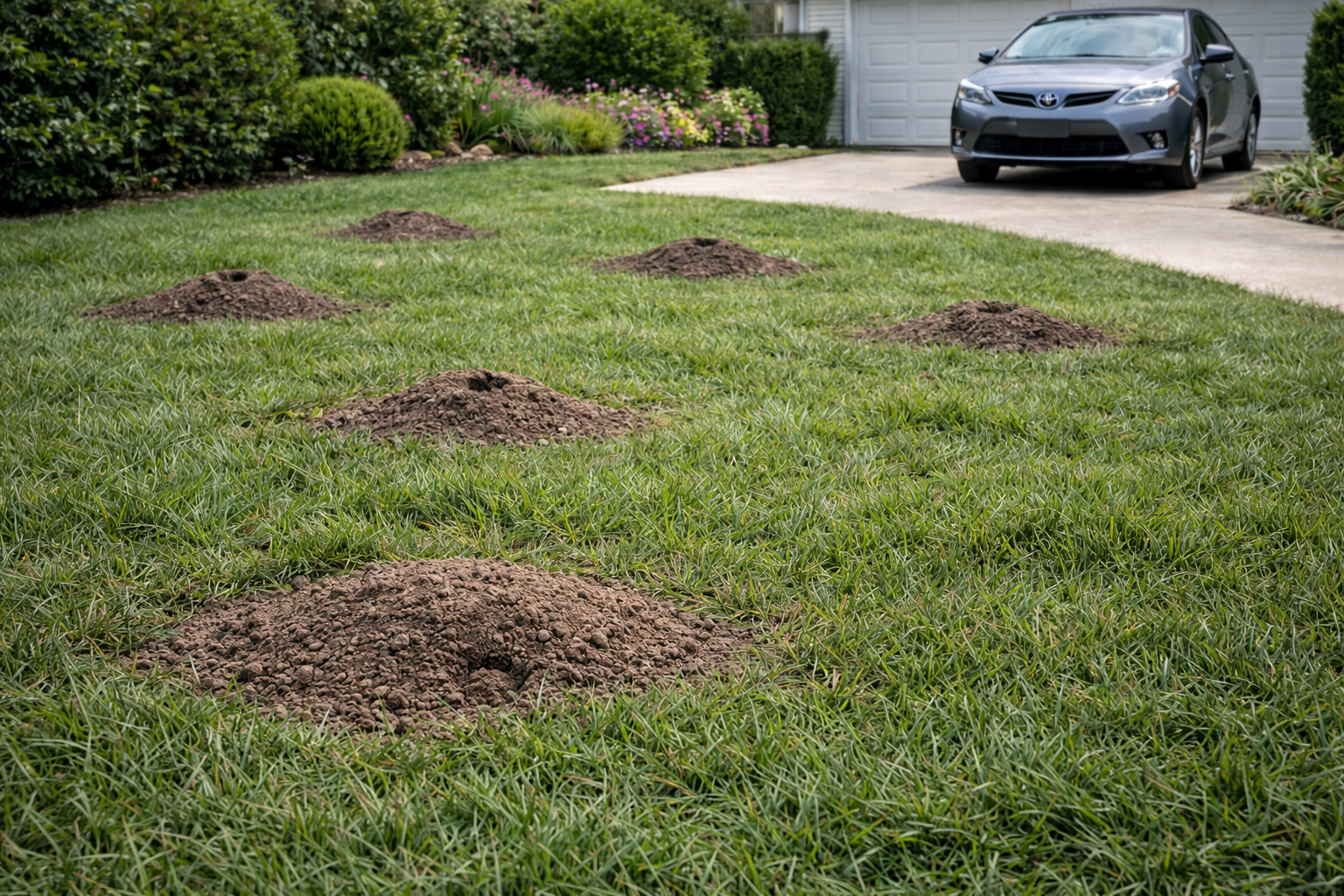 Gopher damage to lawn